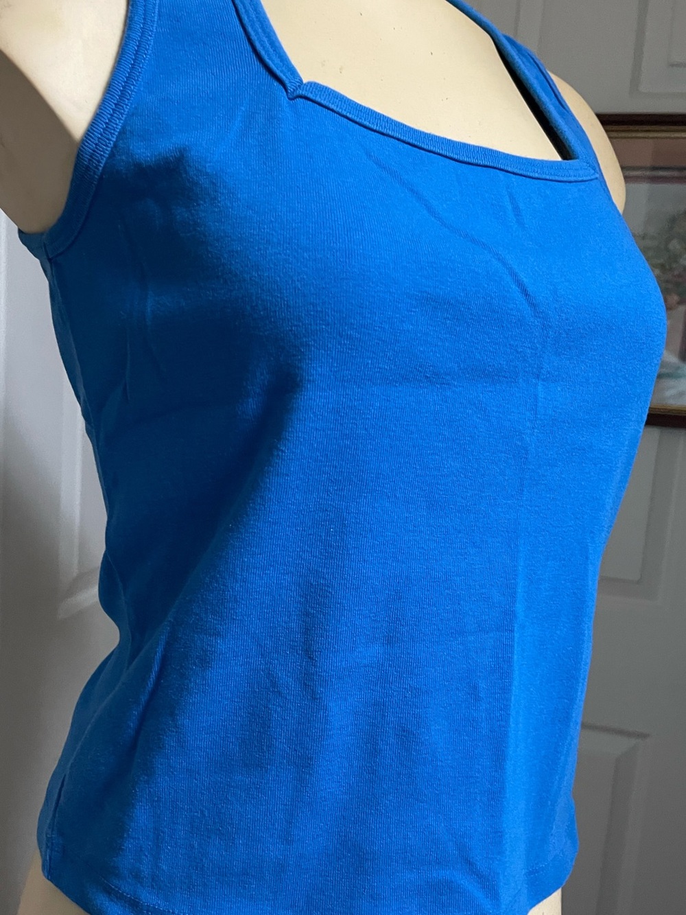 Women’s Square Neck Tank Top - Blue - Picture 2 of 7